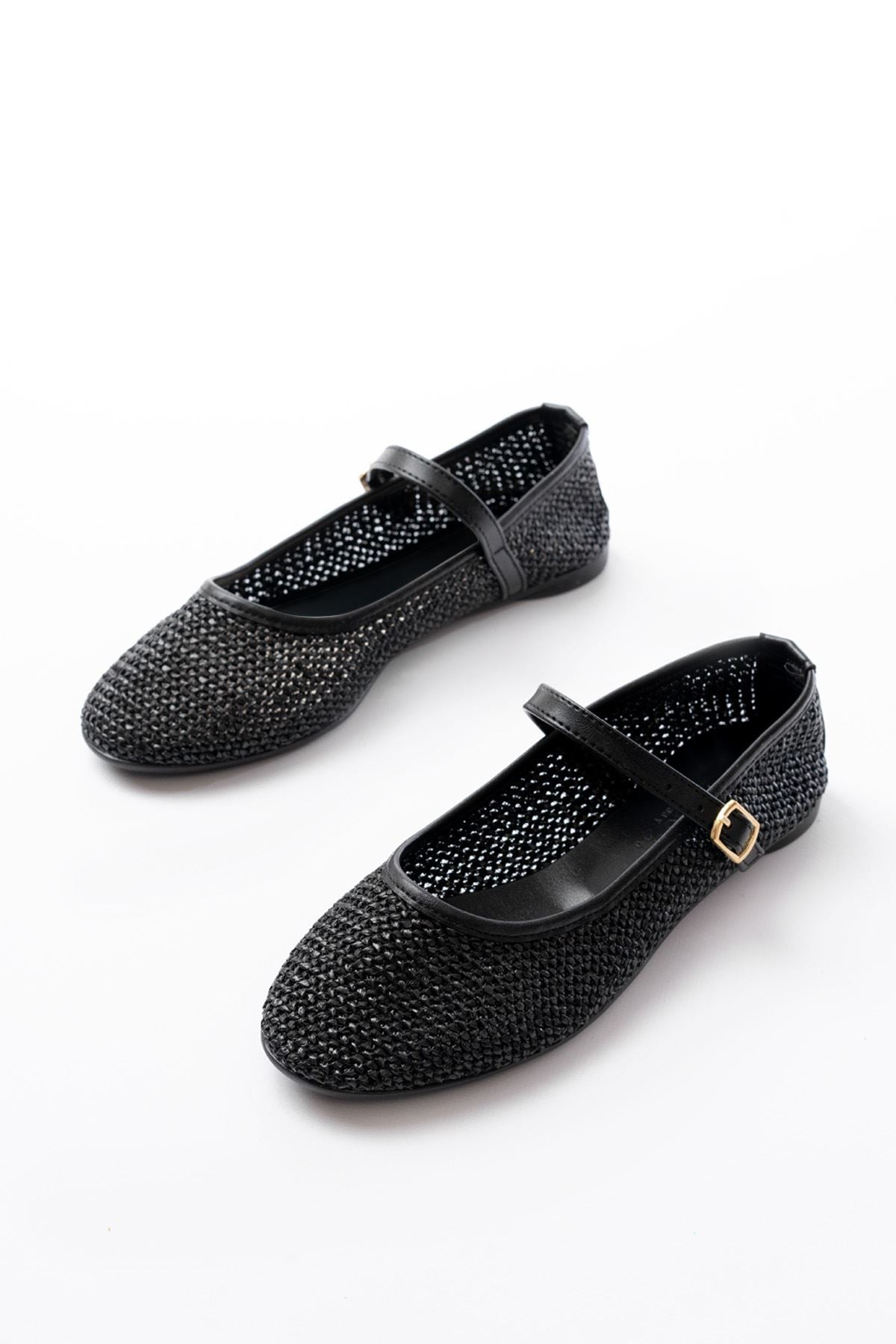 Doreza Hasır Siyah Kadın Babet - ILOVESHOES