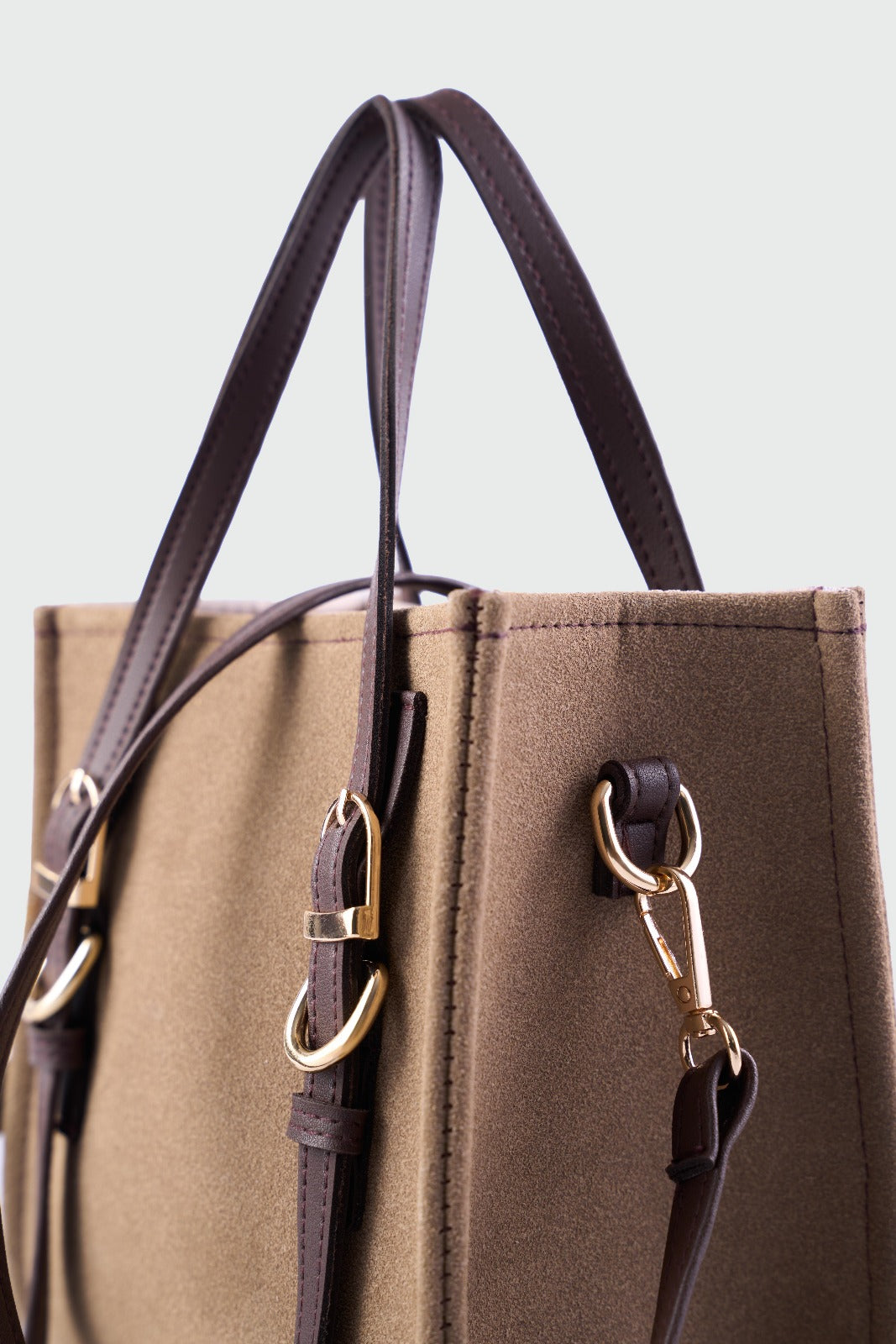 Olyra Çapraz Çanta Kahvrengi Süet Kemer Detaylı