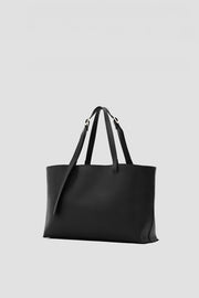 Tenza Omuz Çantası Siyah Mat Deri