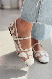 Sartil Nakış Detaylı Metalik Beyaz Tül Babet