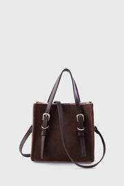 Olyra Çapraz Çanta Acıkahve Süet Kemer Detaylı