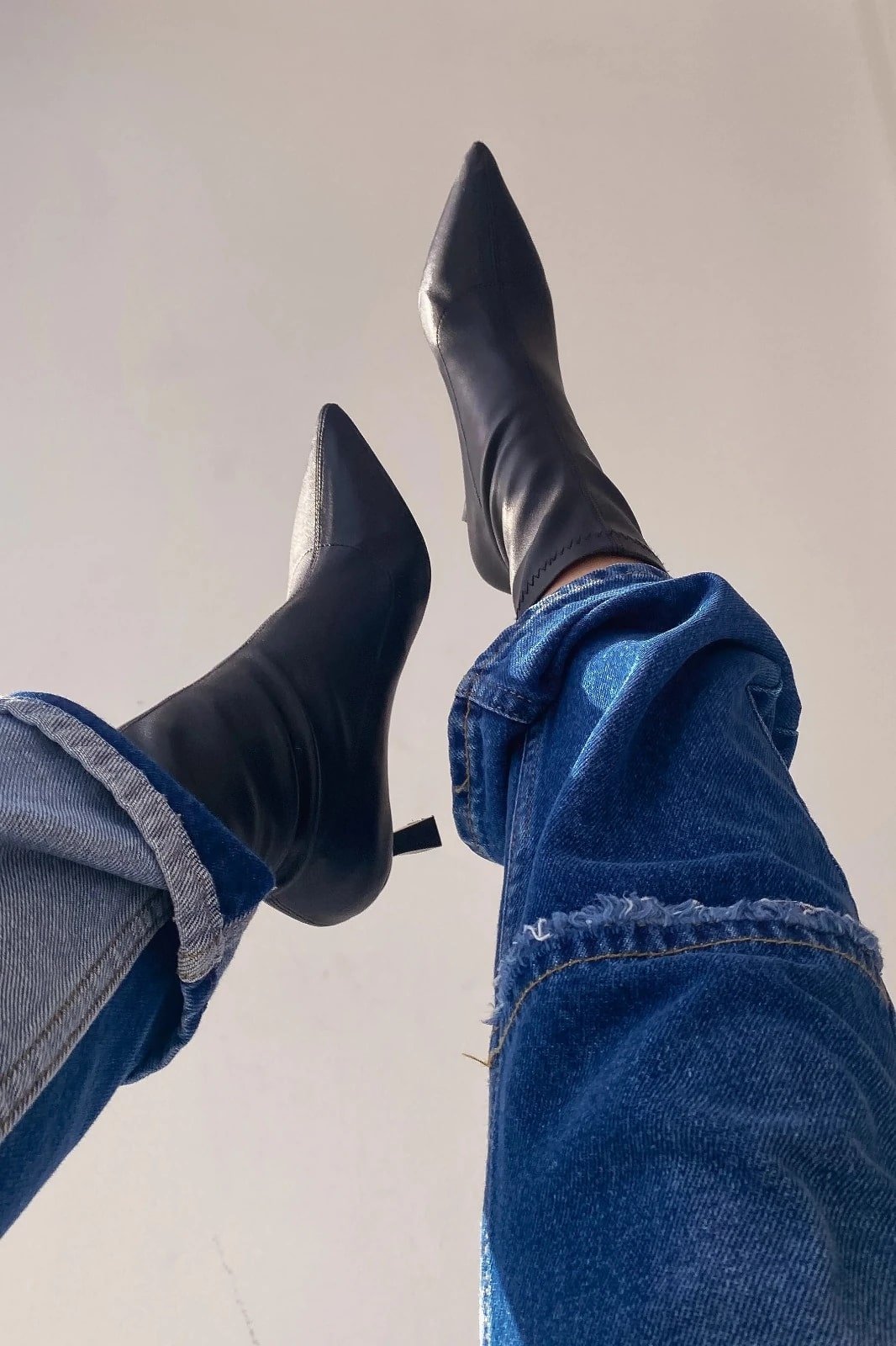 Loravo Kadın Streç Mat Deri Topuklu Bot Siyah - ILOVESHOES