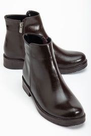 Elvoris Acıkahve Fermuarlı Günlük Kadın Bot - ILOVESHOES