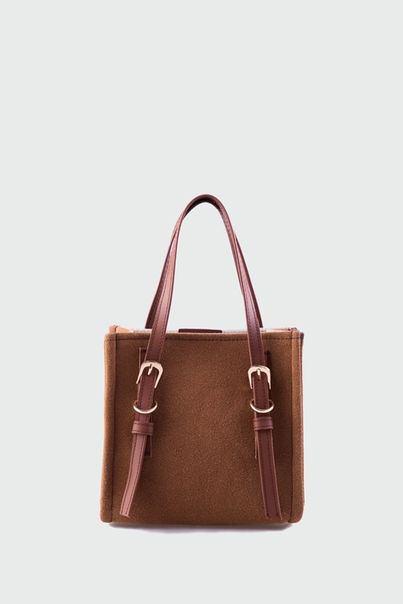 Olyra Çapraz Çanta Taba Süet Kemer Detaylı