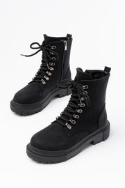 Dervin Siyah Bağcıklı Fermuarlı Günlük Kadın Bot