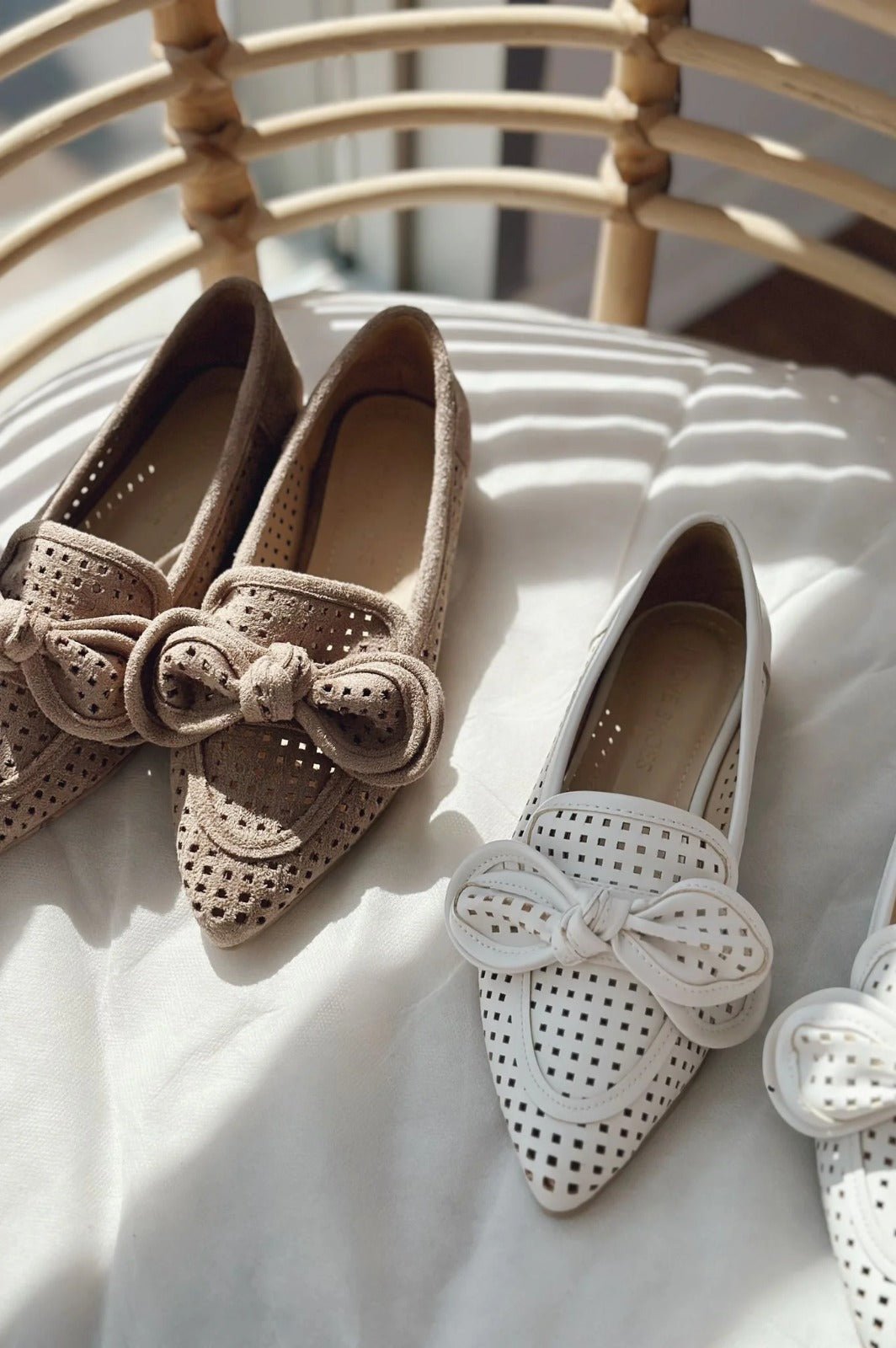 Landse Mat Deri Kurdele Detaylı Kadın Babet Camel - ILOVESHOES