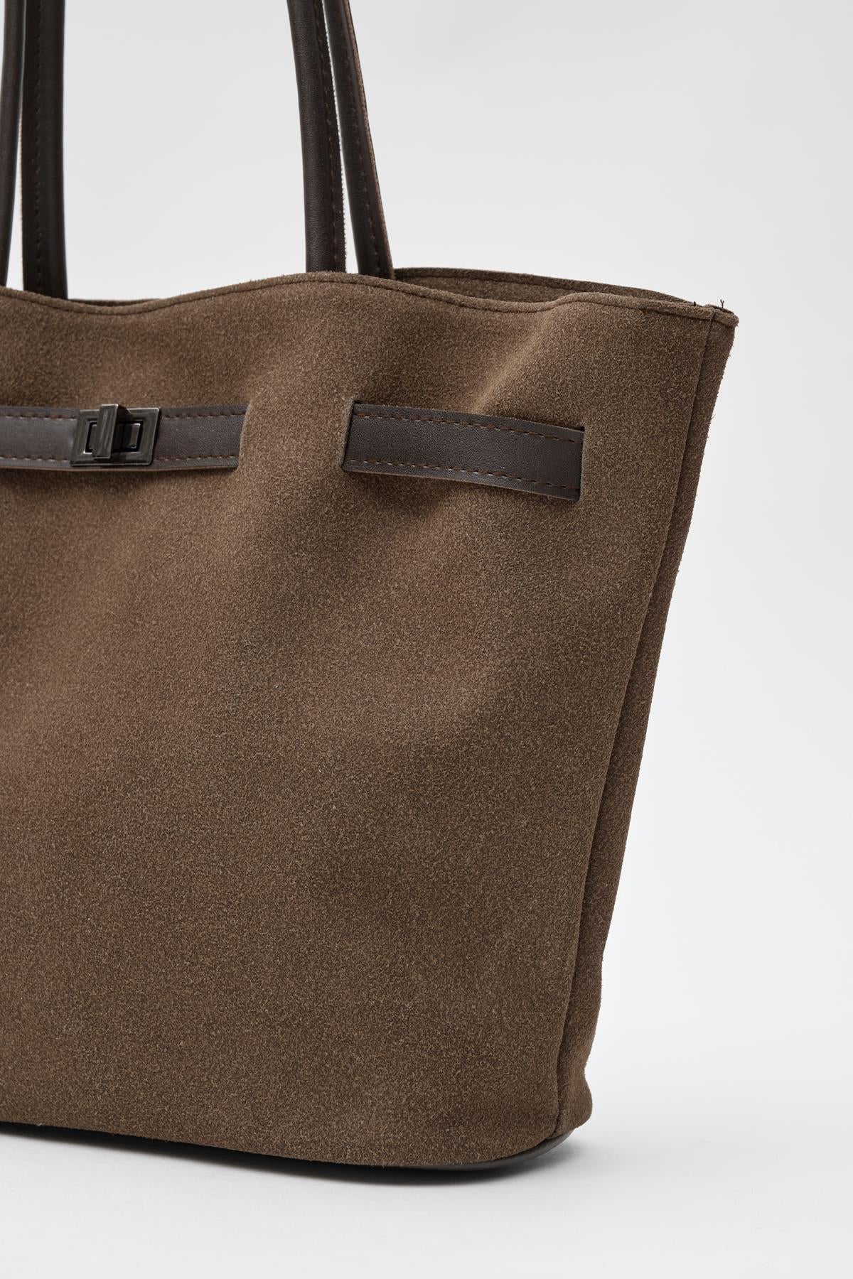 Fiorra Omuz Çantası Acıkahve Süet