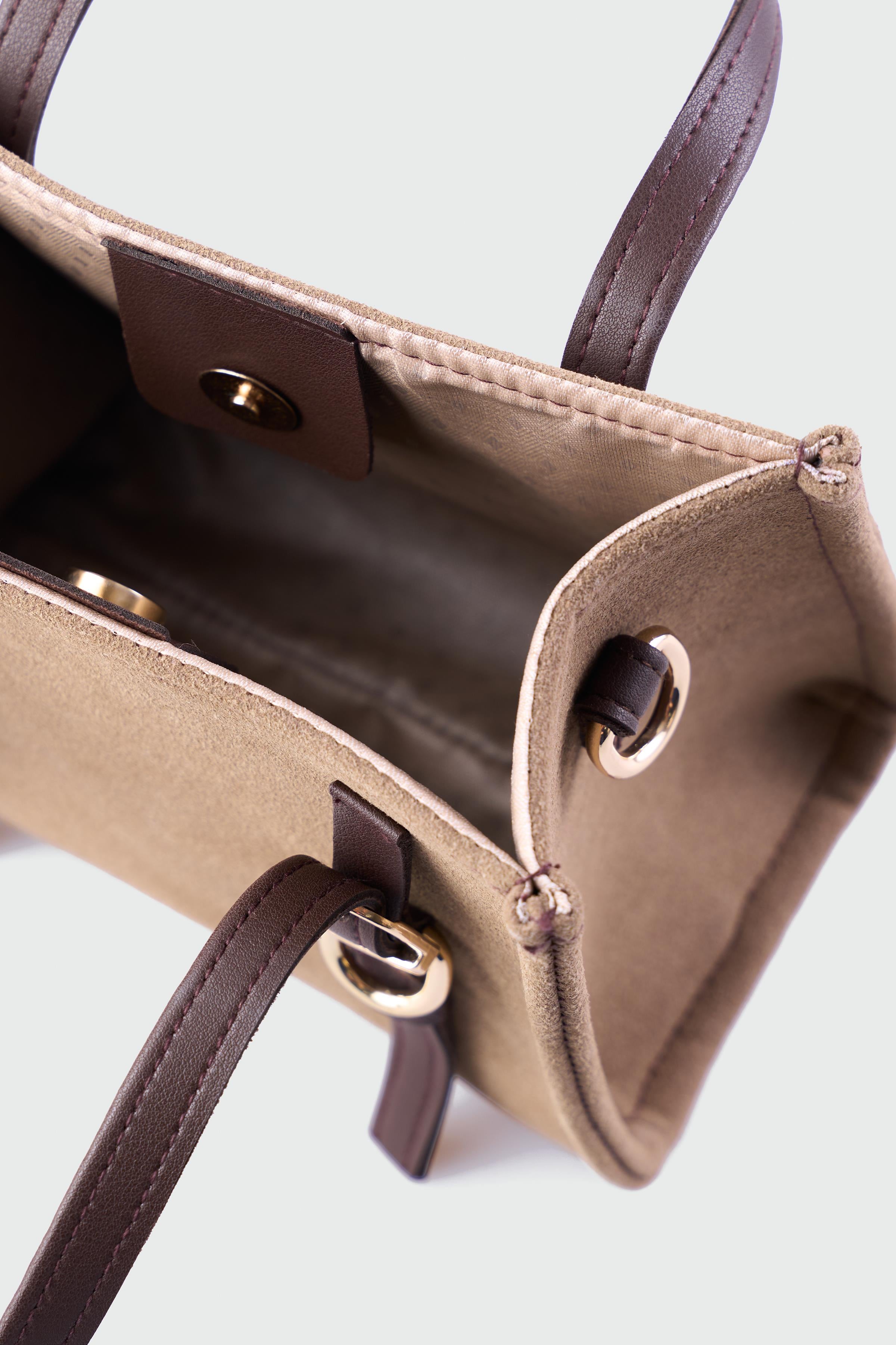 Olyra Çapraz Çanta Kahvrengi Süet Kemer Detaylı