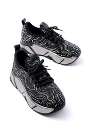 Eralyn File Siyah Taş Detaylı Kadın Spor Ayakkabı