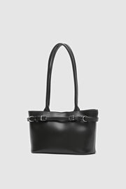 Aurin Omuz Çantası Siyah Mat Deri