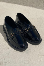 Entra Rugan Siyah Kadın Loafer - ILOVESHOES
