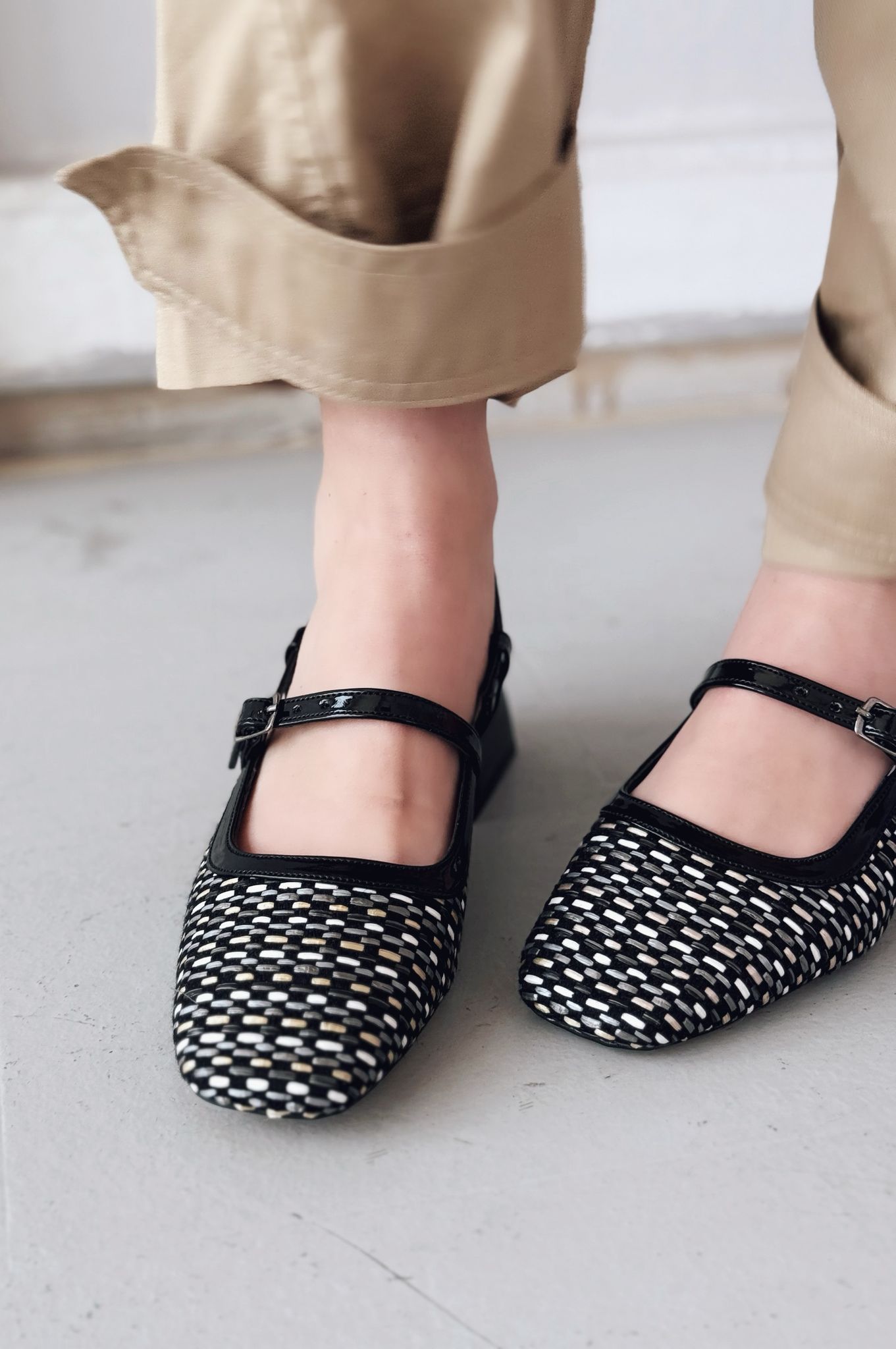 Iloria Siyah Desenli Mary Jane - ILOVESHOES