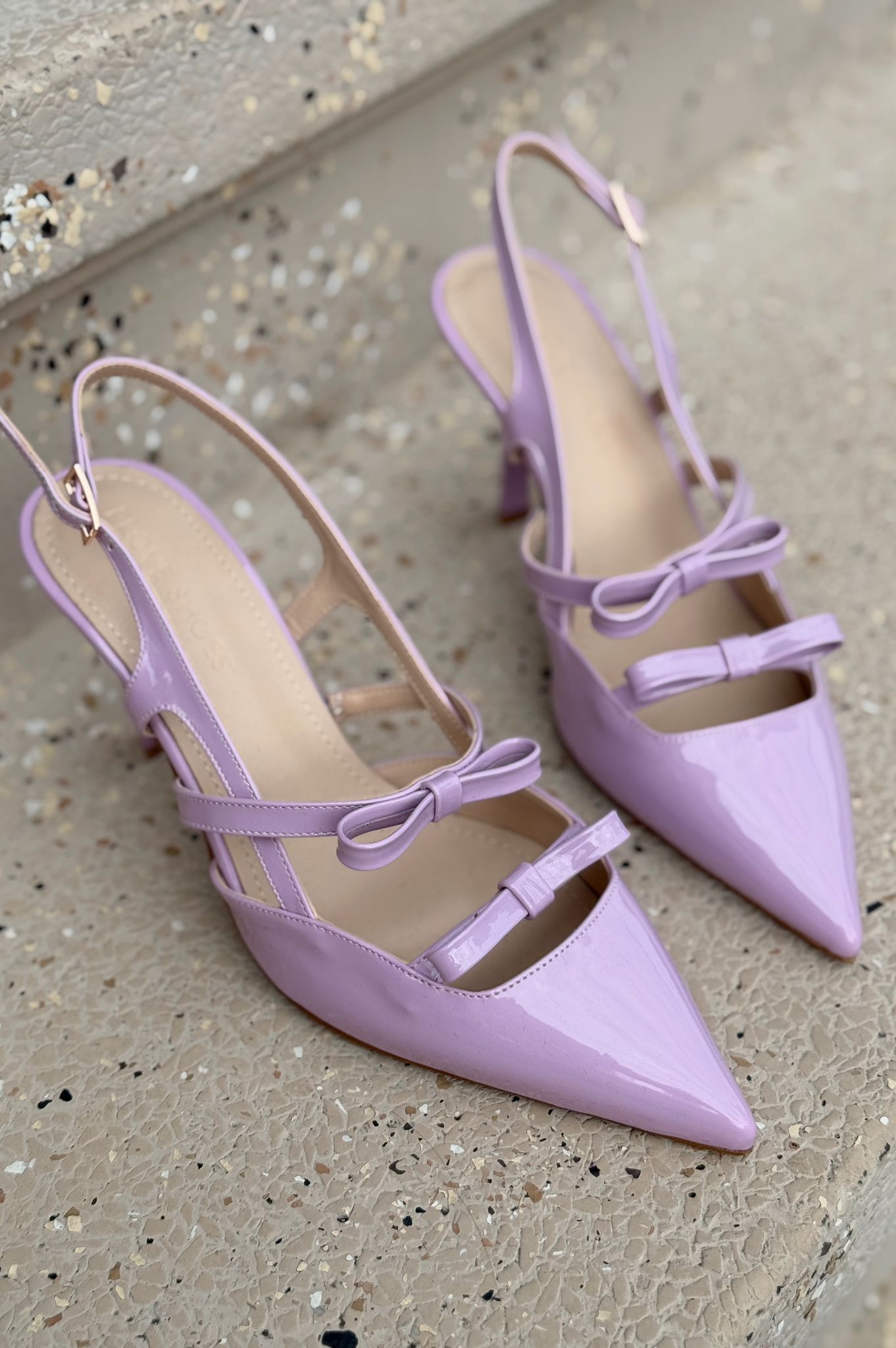 Montra Rugan Fiyonk Detaylı Lila Stiletto