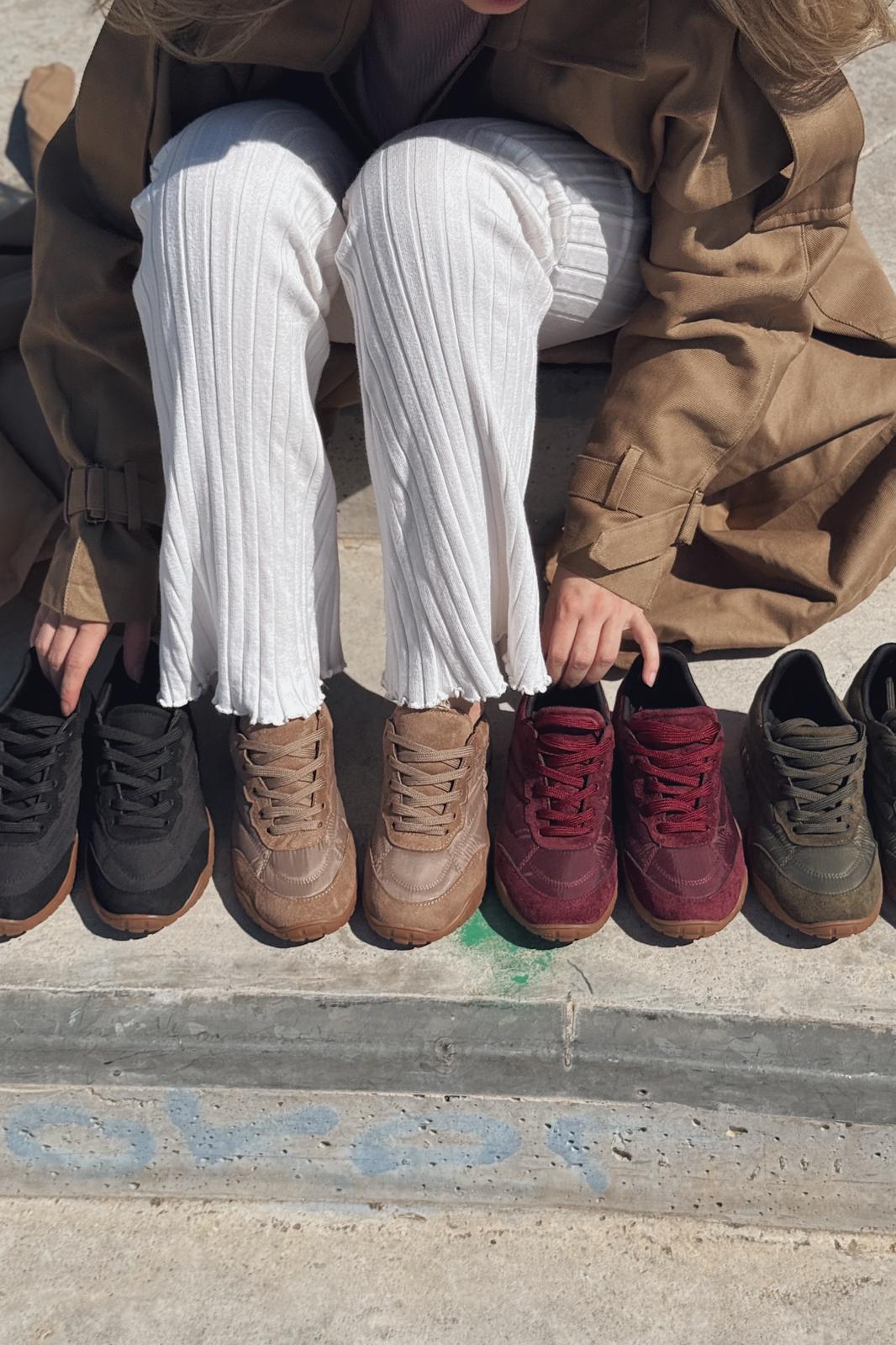 Romine Paraşüt Kumaş Siyah Kadın Spor Ayakkabı - ILOVESHOES