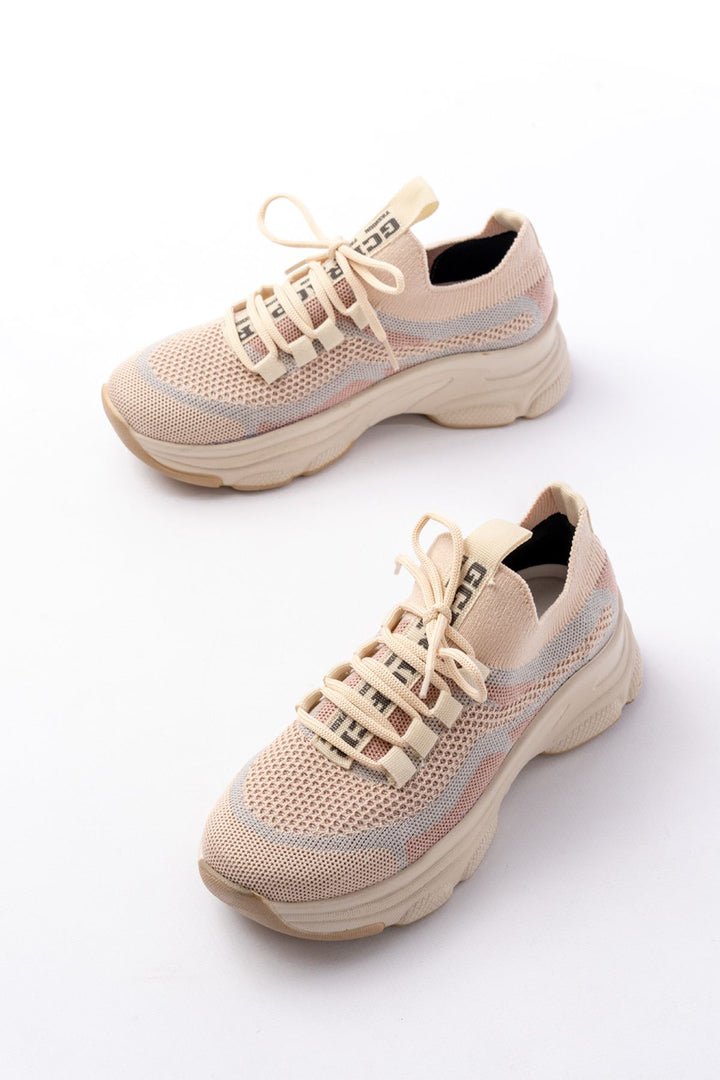 Dorina File Bej Kadın Spor Ayakkabı - ILOVESHOES