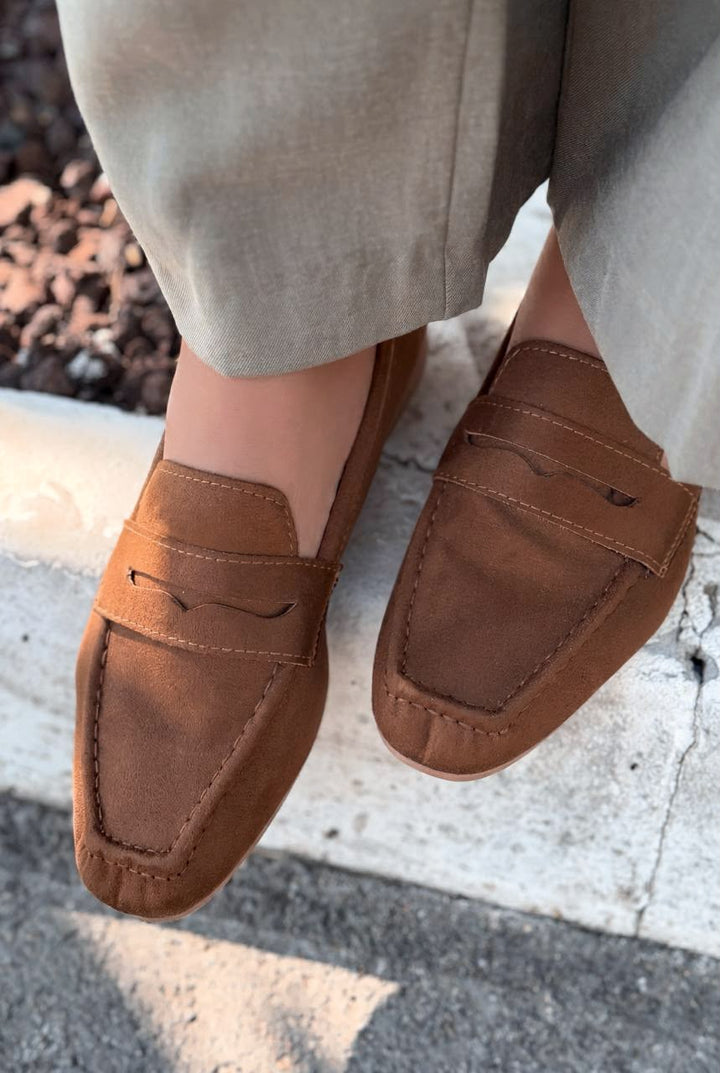 Orvino Kadın Loafer Kahverengi Süet