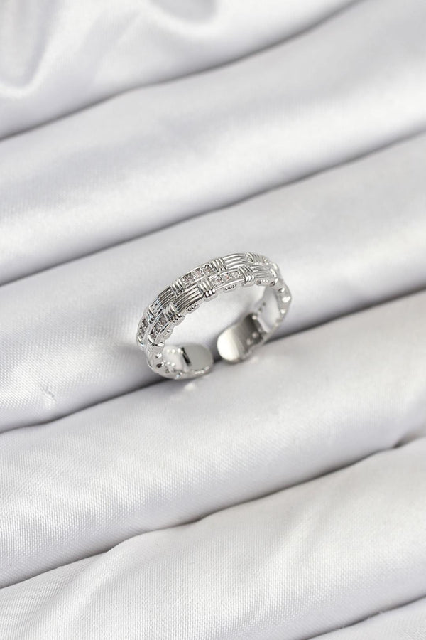 ILS - 1013 Kadın Sırım Yüzük Gümüş Zirkon Taşlı - ILOVESHOES