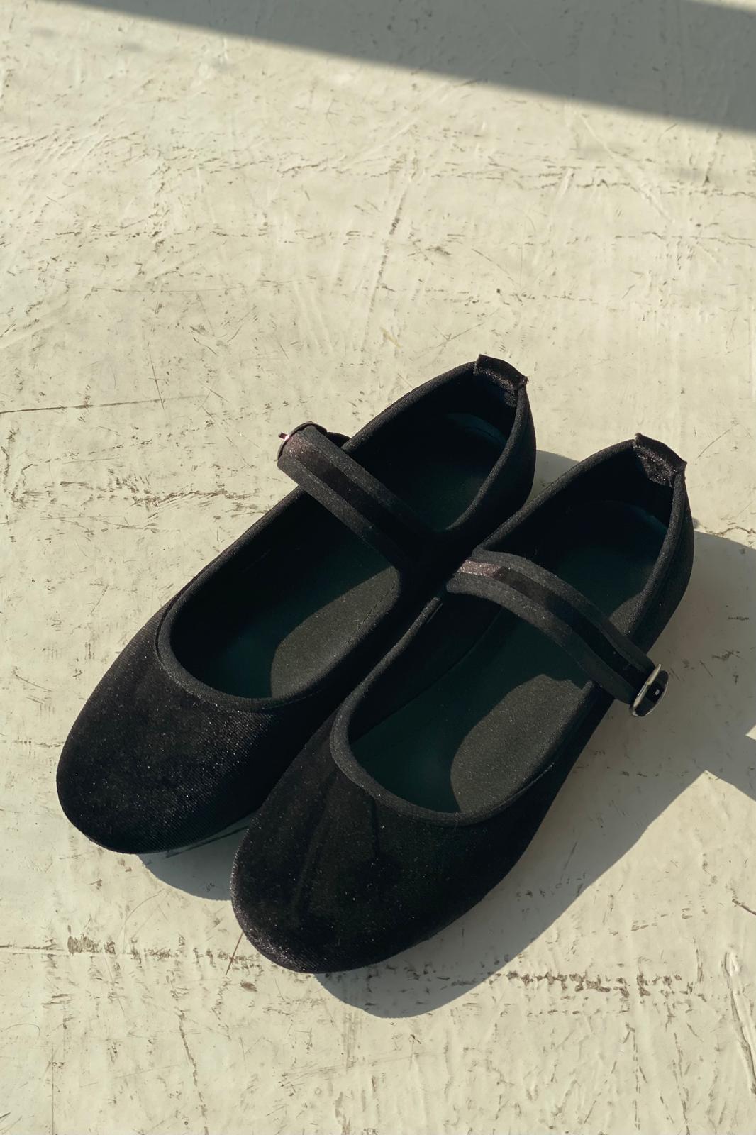 Vosinta Kadife Mary Jane Babet Siyah - ILOVESHOES