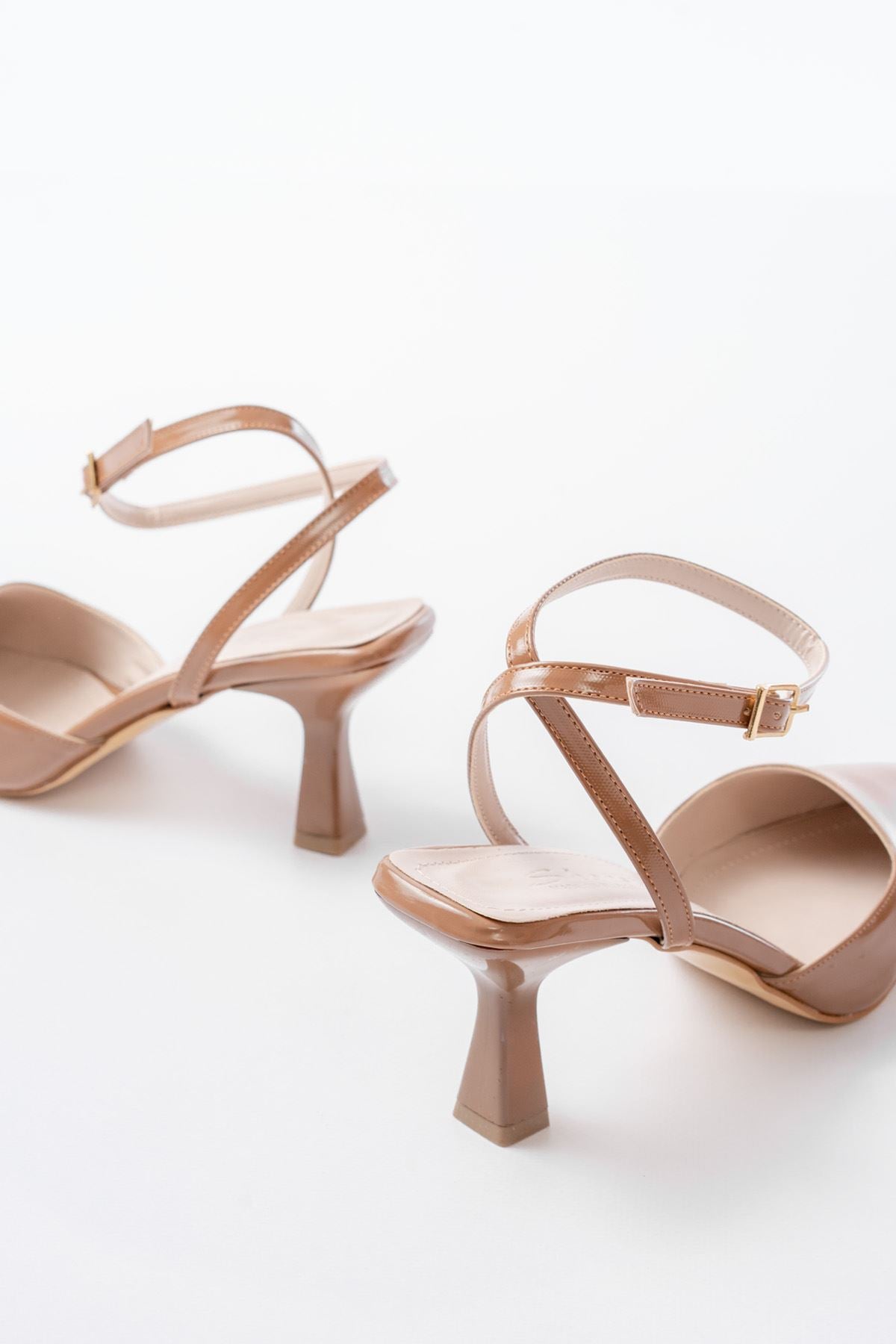 Rivara Rugan Kahverengi Günlük 7 cm Topuklu Kadın Ayakkabı - ILOVESHOES