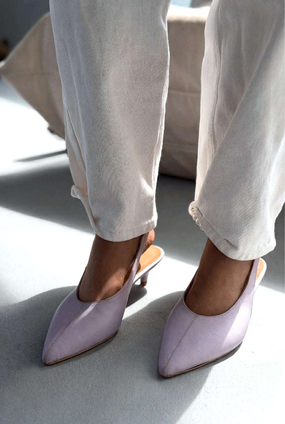 Selor Lila Mat Deri Kadın Stiletto - ILOVESHOES