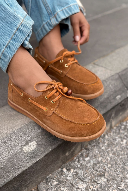 Armon Hakiki Süet Kadın Oxford Taba - ILOVESHOES