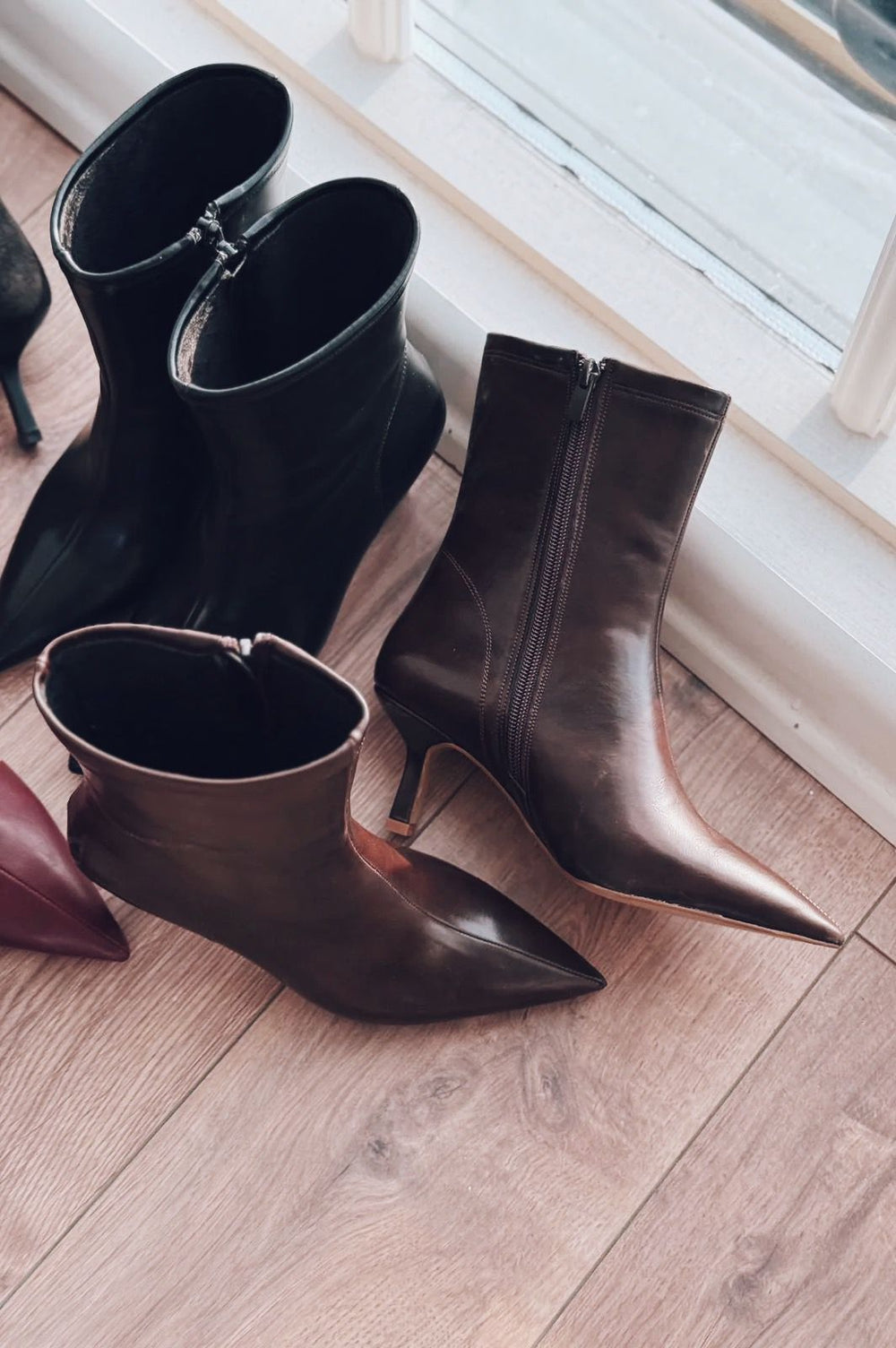 Orvex Kadın Mat Deri İnce Topuklu Bot Kahverengi - ILOVESHOES