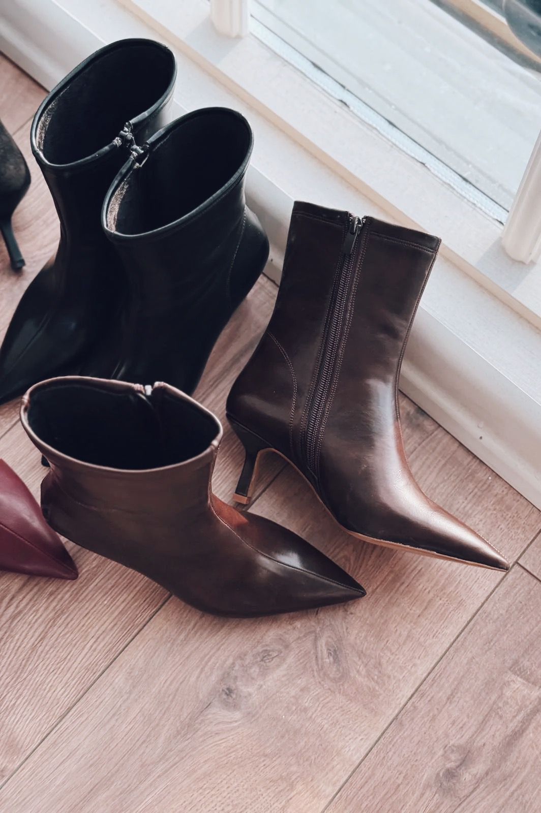 Orvex Kadın Mat Deri İnce Topuklu Bot Kahverengi - ILOVESHOES