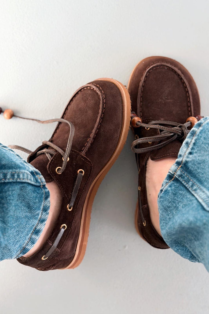 Armon Hakiki Süet Kadın Oxford Acıkahve - ILOVESHOES