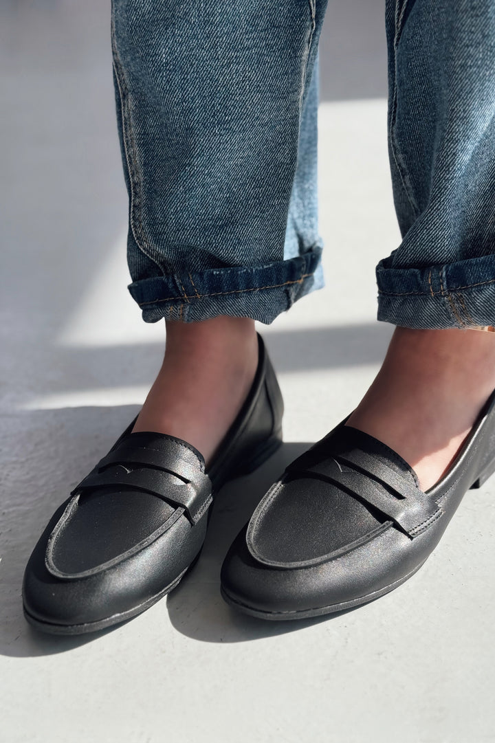 Lemor Hakiki Deri Kadın Loafer Siyah