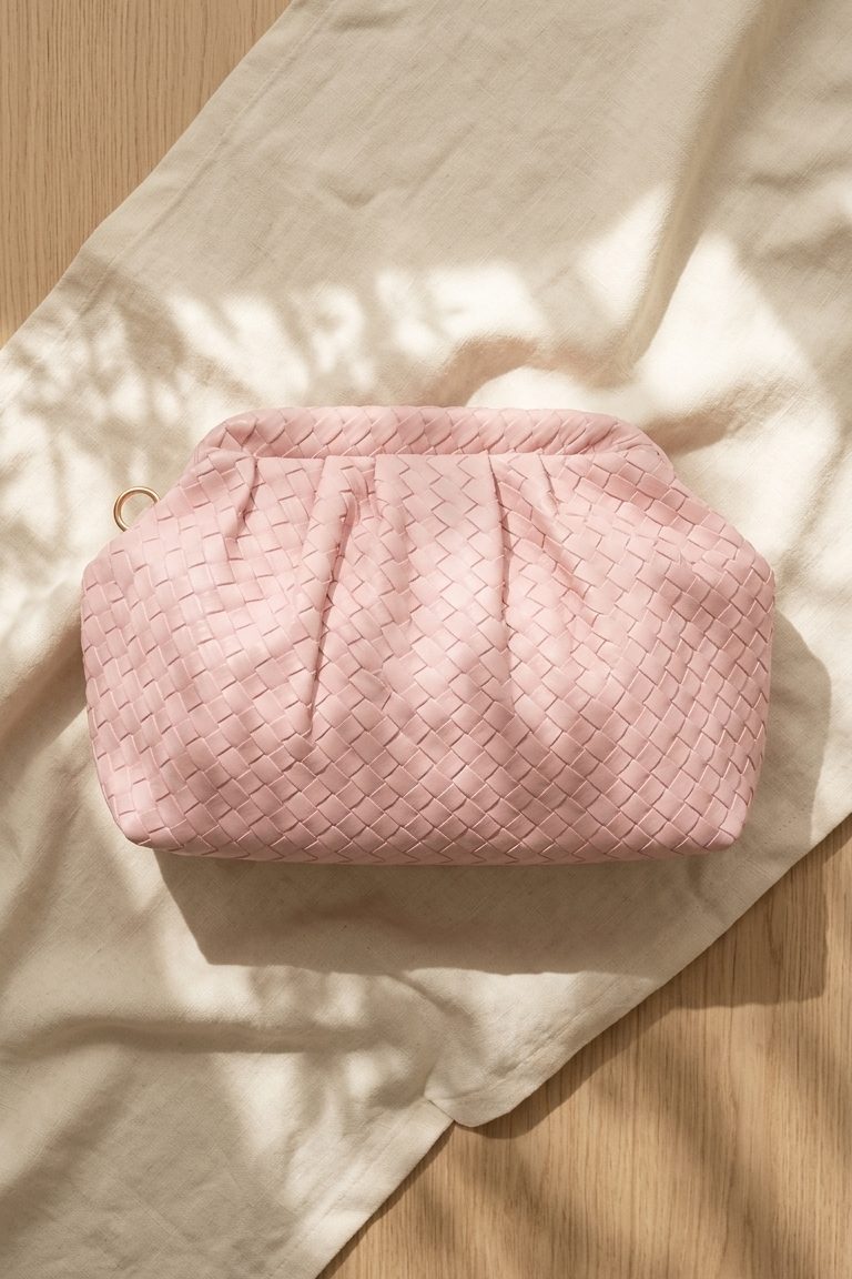Lurine Kadın Clutch Çanta Pembe Mat Deri - ILOVESHOES