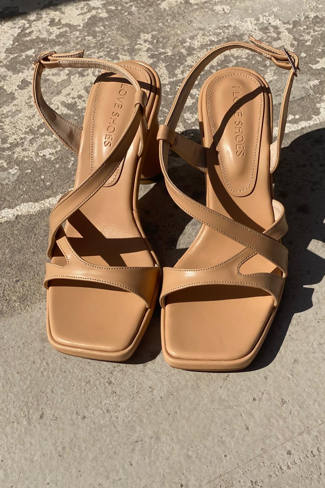 Lorvina Mat Deri Nude Topuklu Ayakkabı - ILOVESHOES