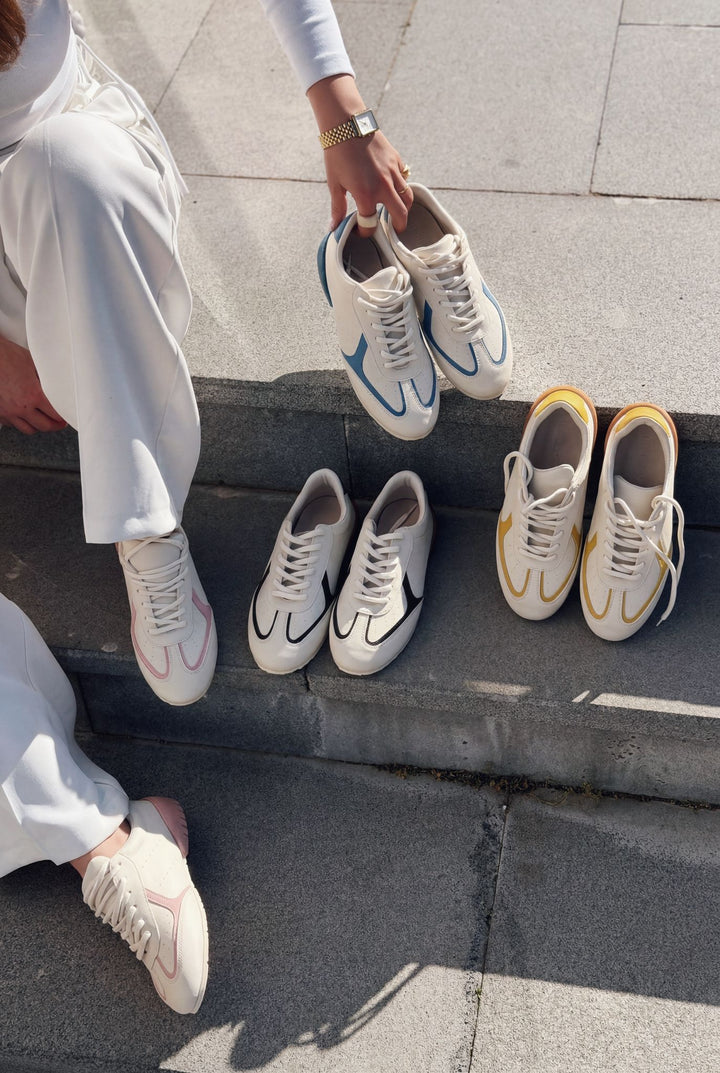 Rosven Pembe Mat Deri Kadın Spor Ayakkabı - ILOVESHOES