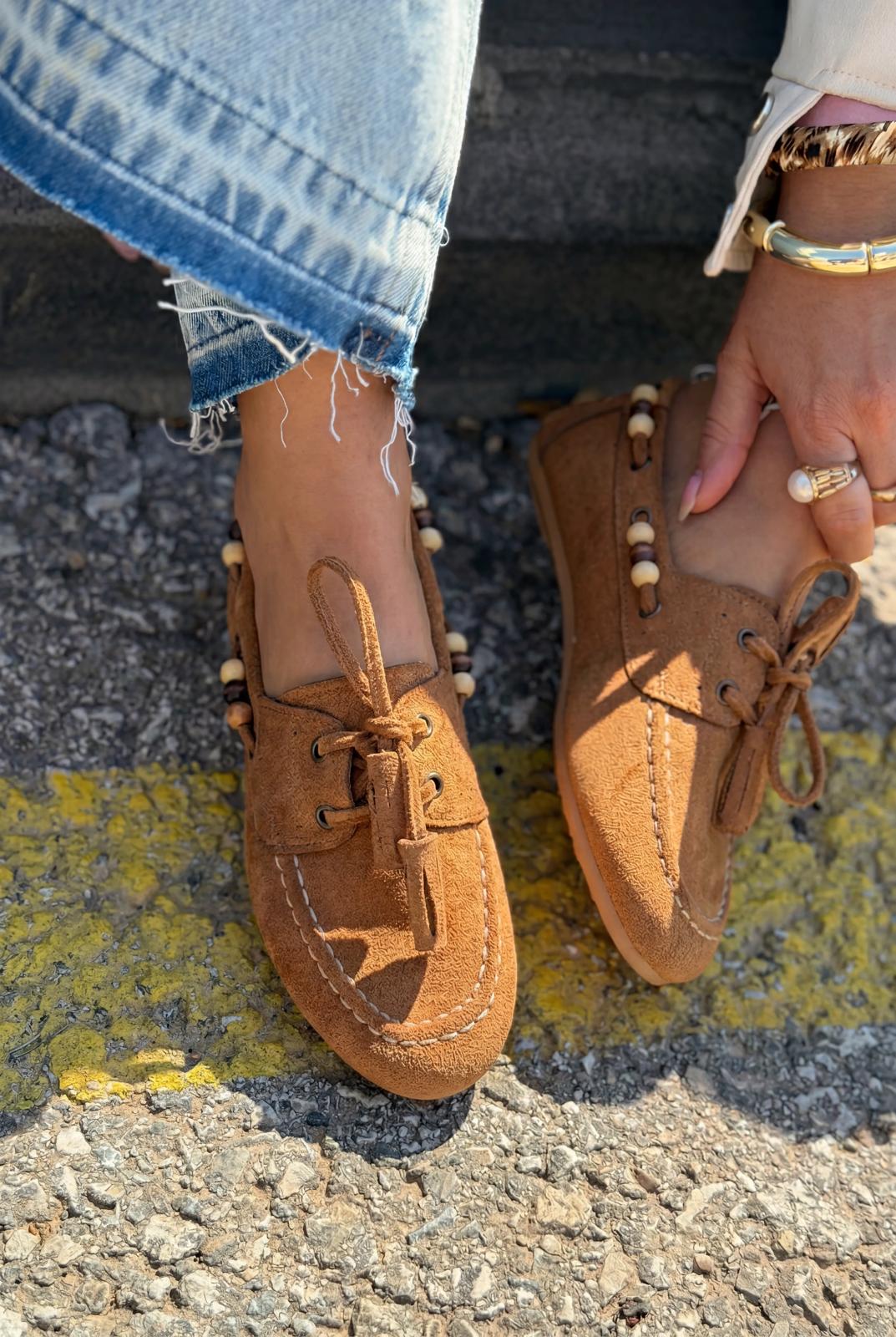 Brion Kadın Oxford Ayakkabı Taba Süet - ILOVESHOES