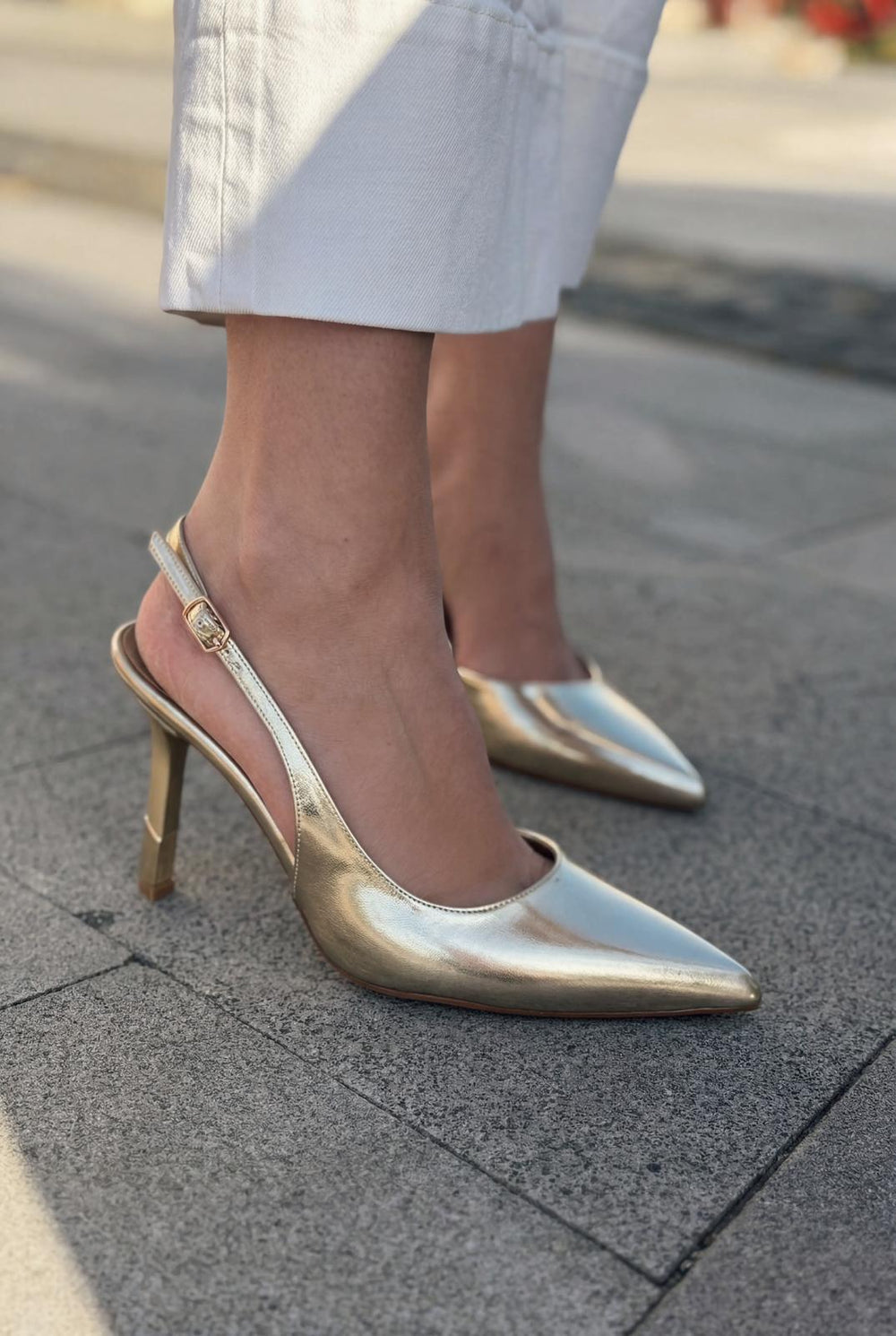 Soriel Stiletto Gold Parlak Deri - ILOVESHOES