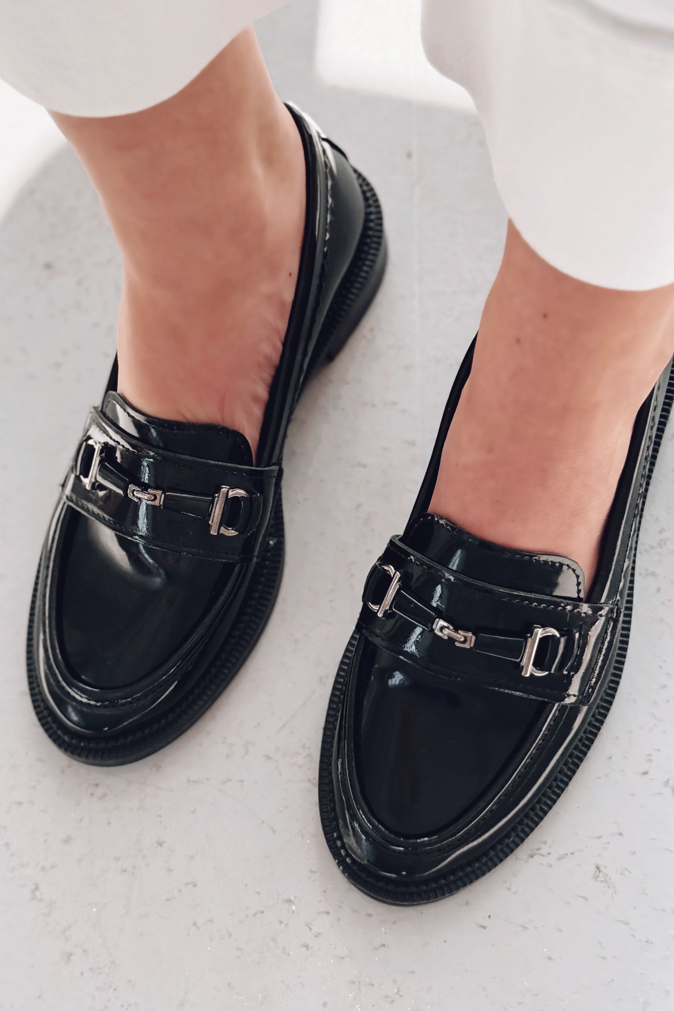 Torja Rugan Siyah Kadın Loafer - ILOVESHOES