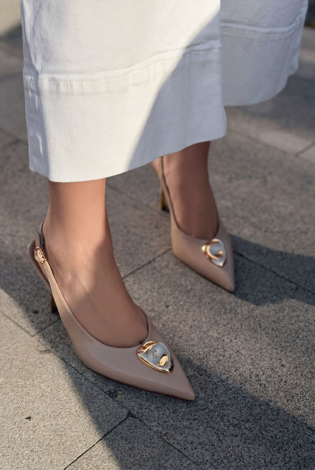 Torval Stiletto Nude Mat Deri - ILOVESHOES