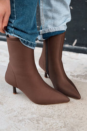 Orvex Kadın Dalgıç İnce Topuklu Bot Acı Kahve - ILOVESHOES