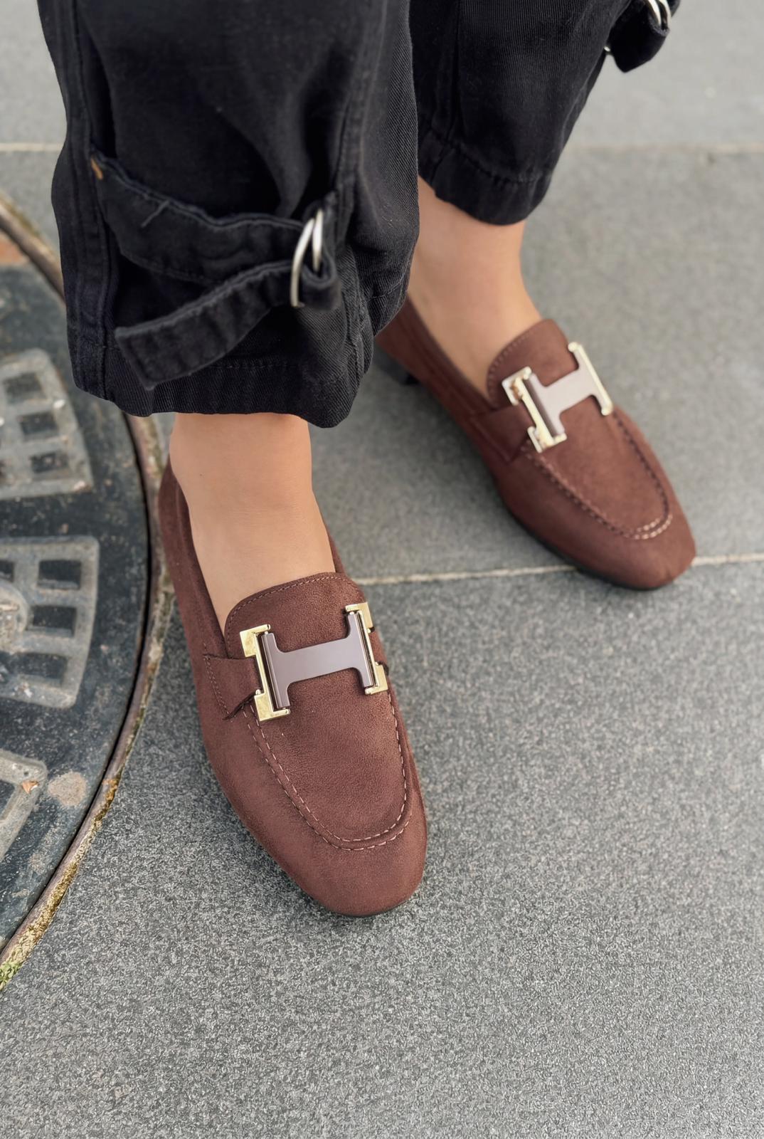Elara Kadın Loafer Acıkahve Süet - ILOVESHOES