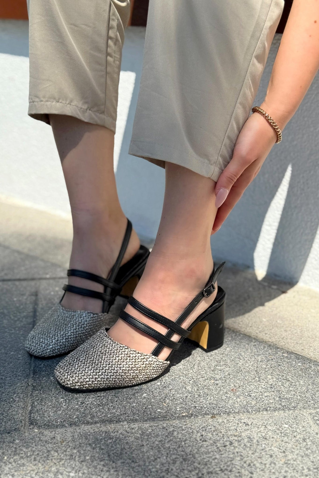 Marlo Mat Deri Siyah Hasır Detaylı Mary Jane - ILOVESHOES