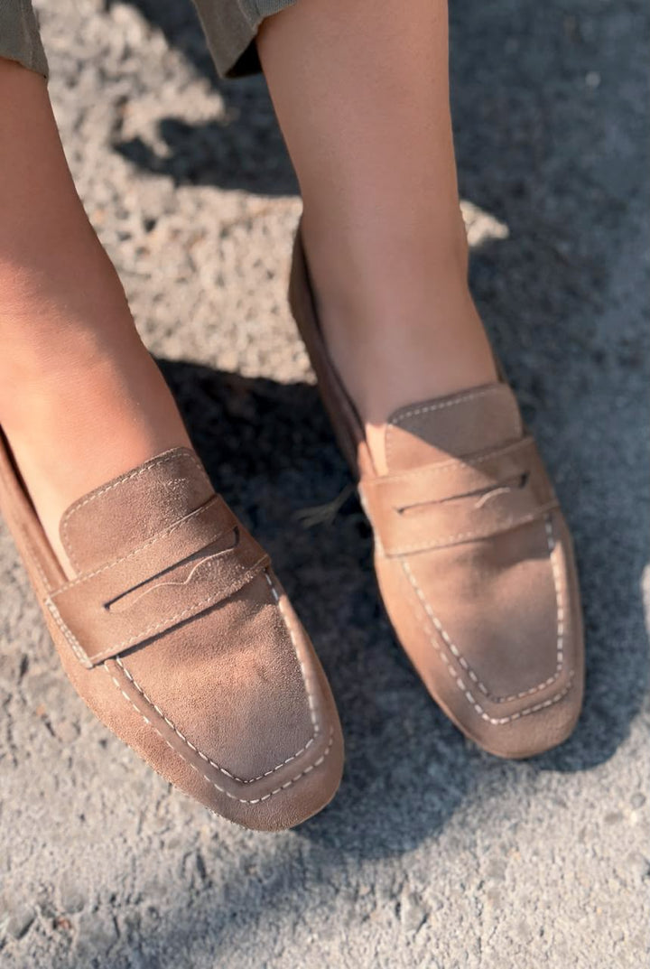 Orvino Vizon Süet Kadın Loafer - ILOVESHOES