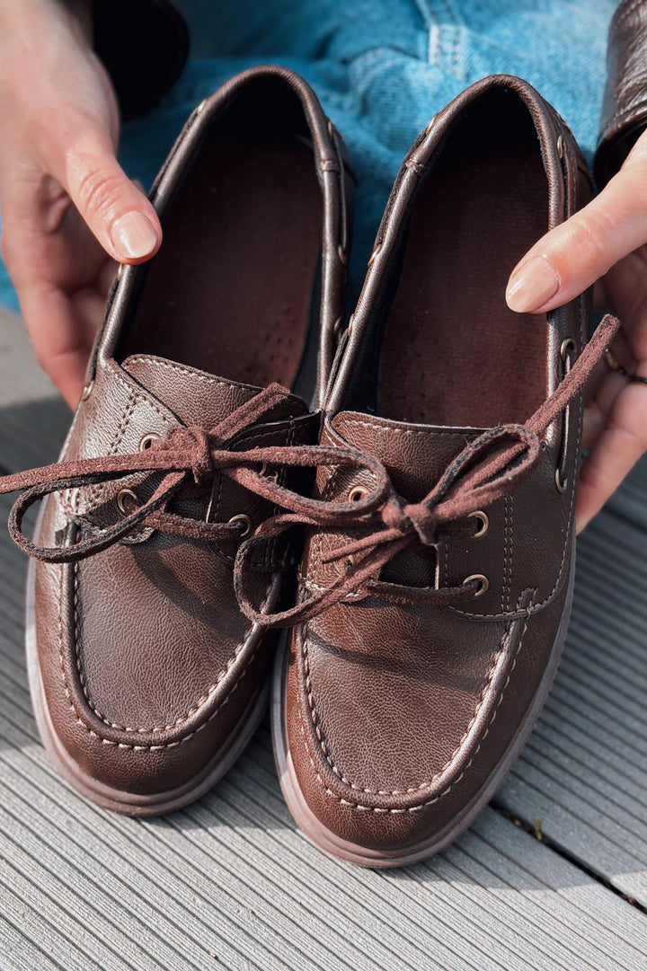 Morin Kadın Oxford Ayakkabı Acıkahve Mat Deri - ILOVESHOES