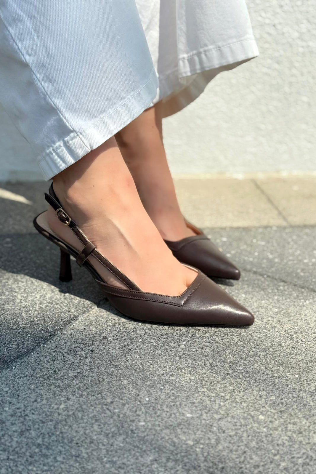 Dayrax Mat Deri Acıkahve Stiletto - ILOVESHOES