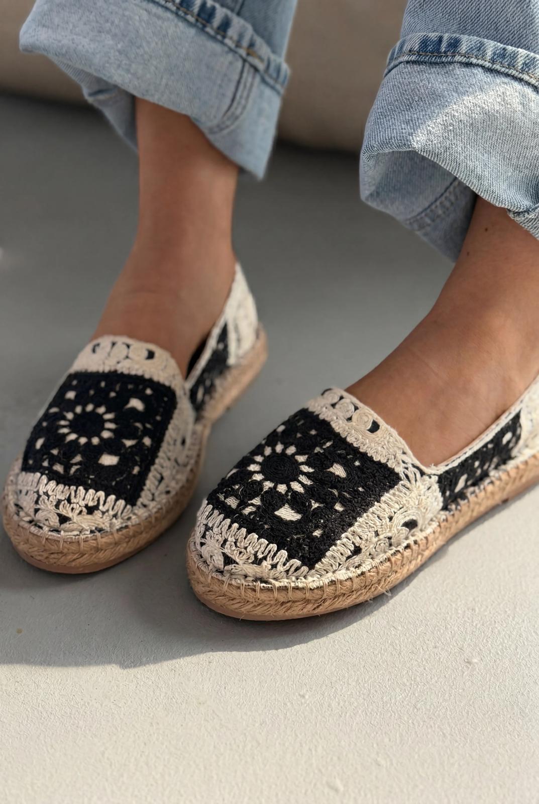 Linera Siyah Kadın Espadril Loafer - ILOVESHOES
