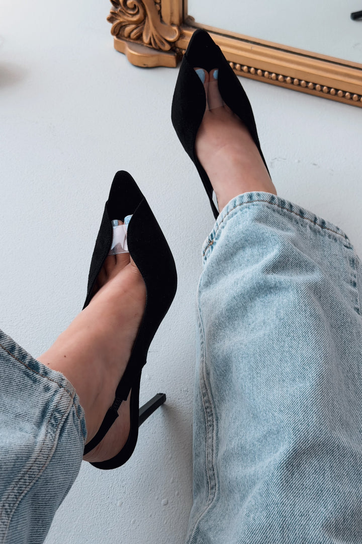 Marvello Siyah Mat Deri Kadın Topuklu Sandalet - ILOVESHOES