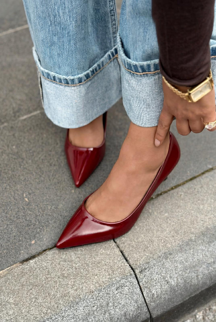Delvion Bordo Rugan Kadın Stiletto - ILOVESHOES