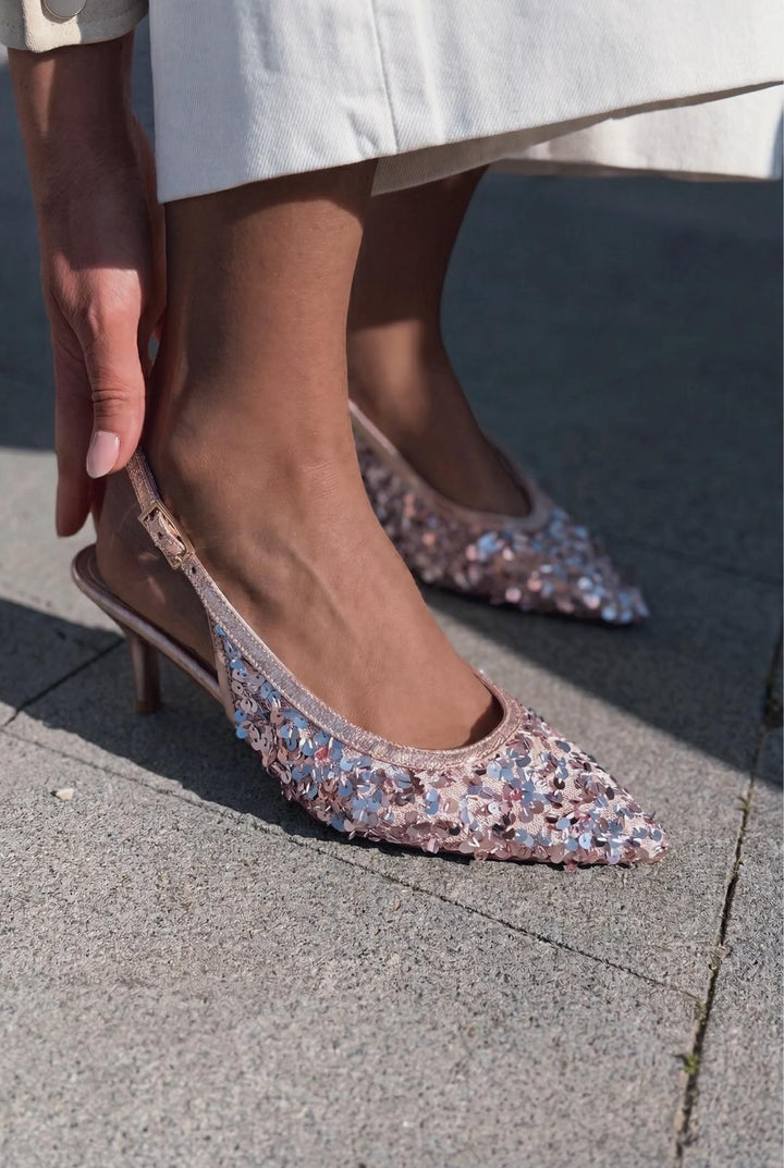 Selorine Stiletto Pembe Pullu - ILOVESHOES