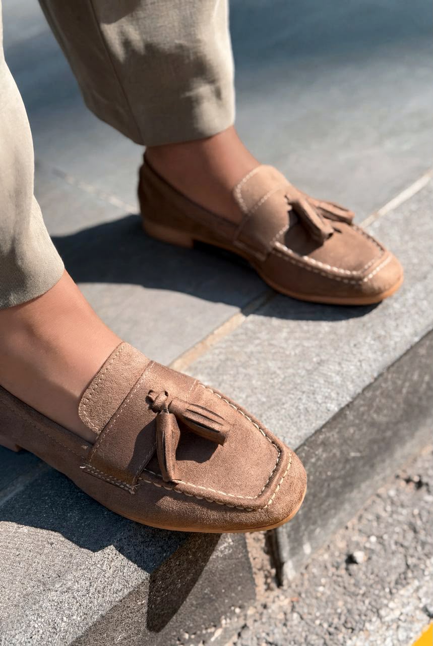 Olena Kadın Loafer Vİzon Süet - ILOVESHOES