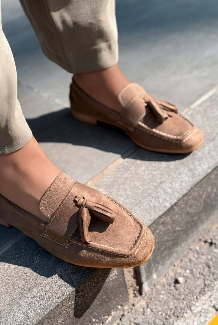 Olena Kadın Loafer Vİzon Süet - ILOVESHOES