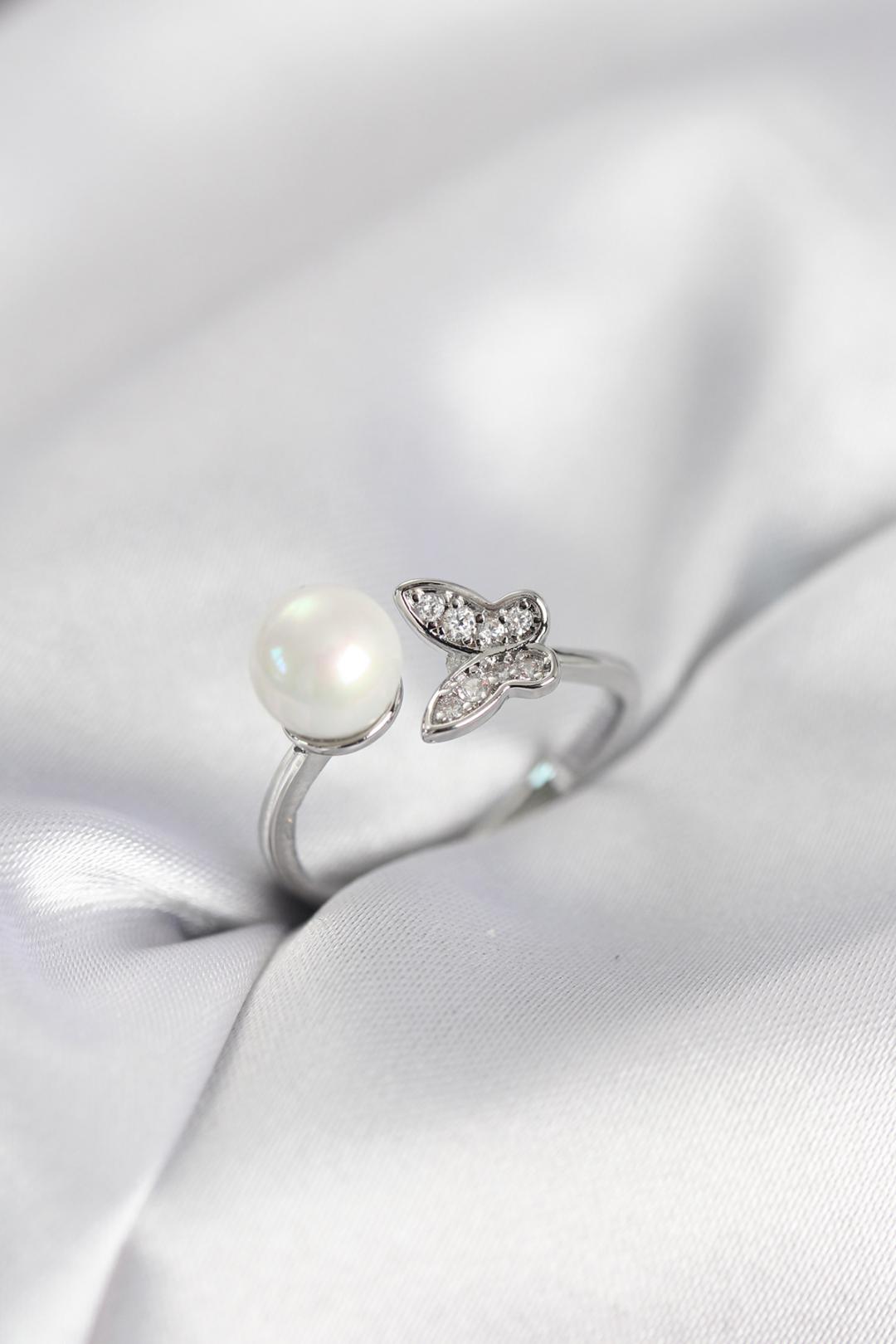 ILS - 1097 Kadın Yüzük Gümüş Pirinç İncili - ILOVESHOES