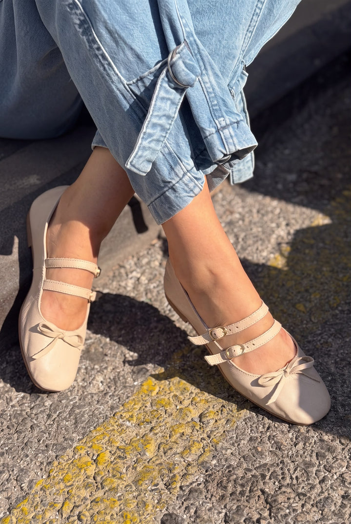 Lovia Bej Mat Hakiki Deri Kadın Babet - ILOVESHOES